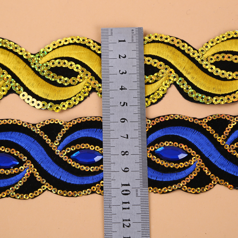 4.5 cm wide sequined decorative wavy clothing and accessory lace DIY material Application Scenario