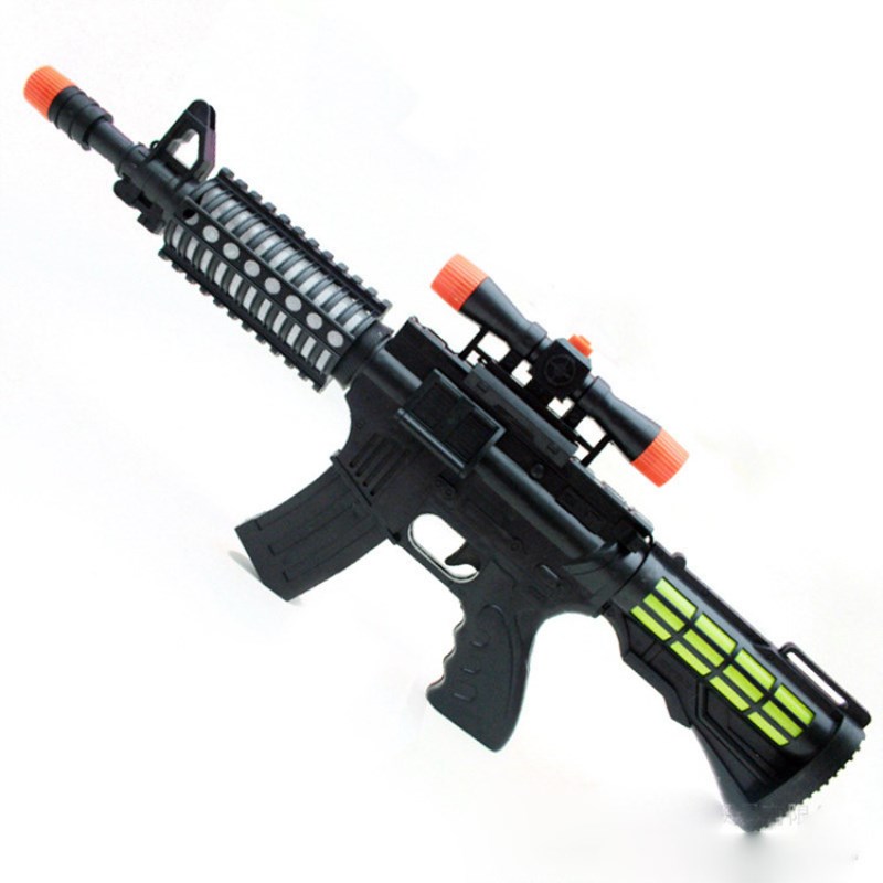 The simulated children's boy electric gun, the eight-tone gun with colorful sounds and lights, and the detachable submachine gun are selling well at the street stall Application Scenario