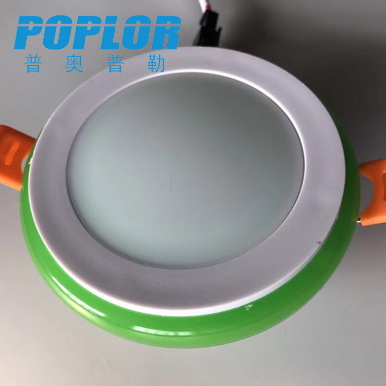 LED彩边PC面板灯 9W圆形彩色面板灯IC恒流高亮