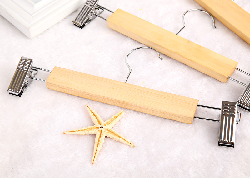 厂家直销 高档儿童实木裤夹 不锈钢裤夹裙夹 18公分木头批发细节图