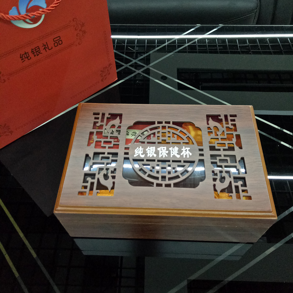 银杯子999纯银 保健杯手工内胆保温杯男女士商务足银礼品纯银水杯