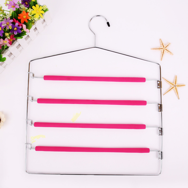 简约多功能四层裤架毛巾架省空间多层裤夹防滑裤架四层挂裤架