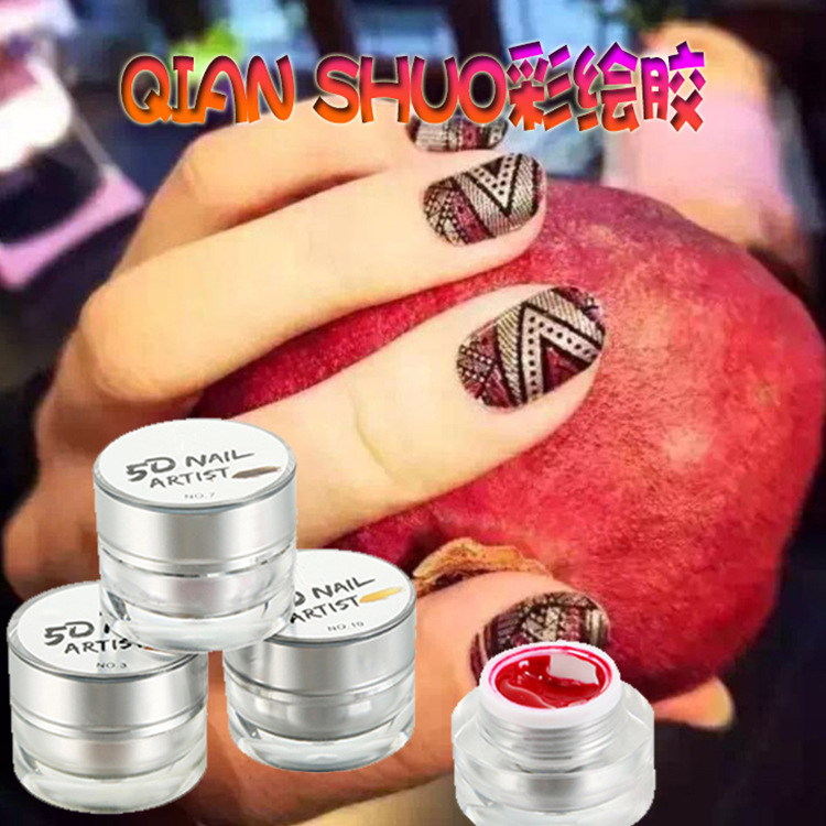 Painted glue 5G painted nail glue 12-color nail shop 3D embossed glue set manufacturers wholesale