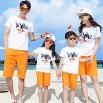 Family dress summer fashion letters cotton short sleeve T-shirt mother and child women dress for the whole family