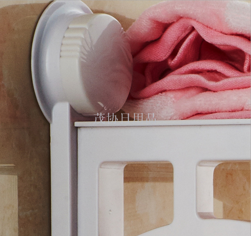 Suction cup towel rack, bath towel rack, stainless steel bathroom storage rack, bathroom hardware hangers, towel rods Application Scenario