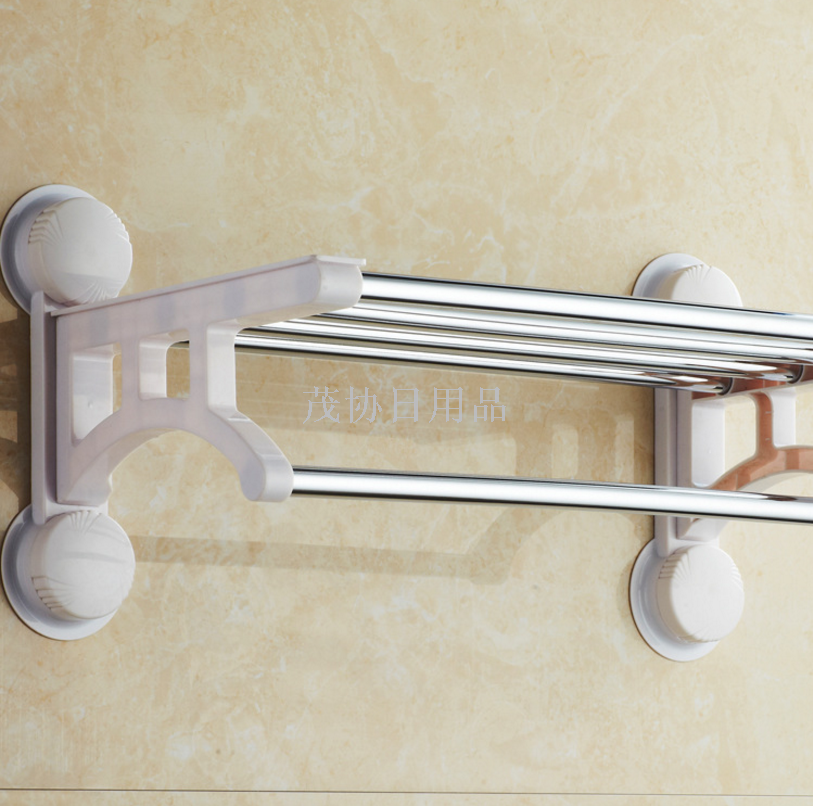 Suction cup towel rack, bath towel rack, stainless steel bathroom storage rack, bathroom hardware hangers, towel rods details Picture