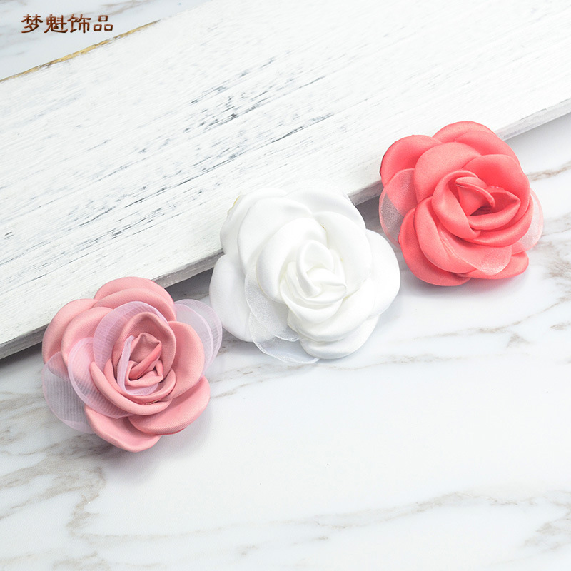 【厂家直销】现货手工鞋花 手工网纱色丁花朵胸花混批销售