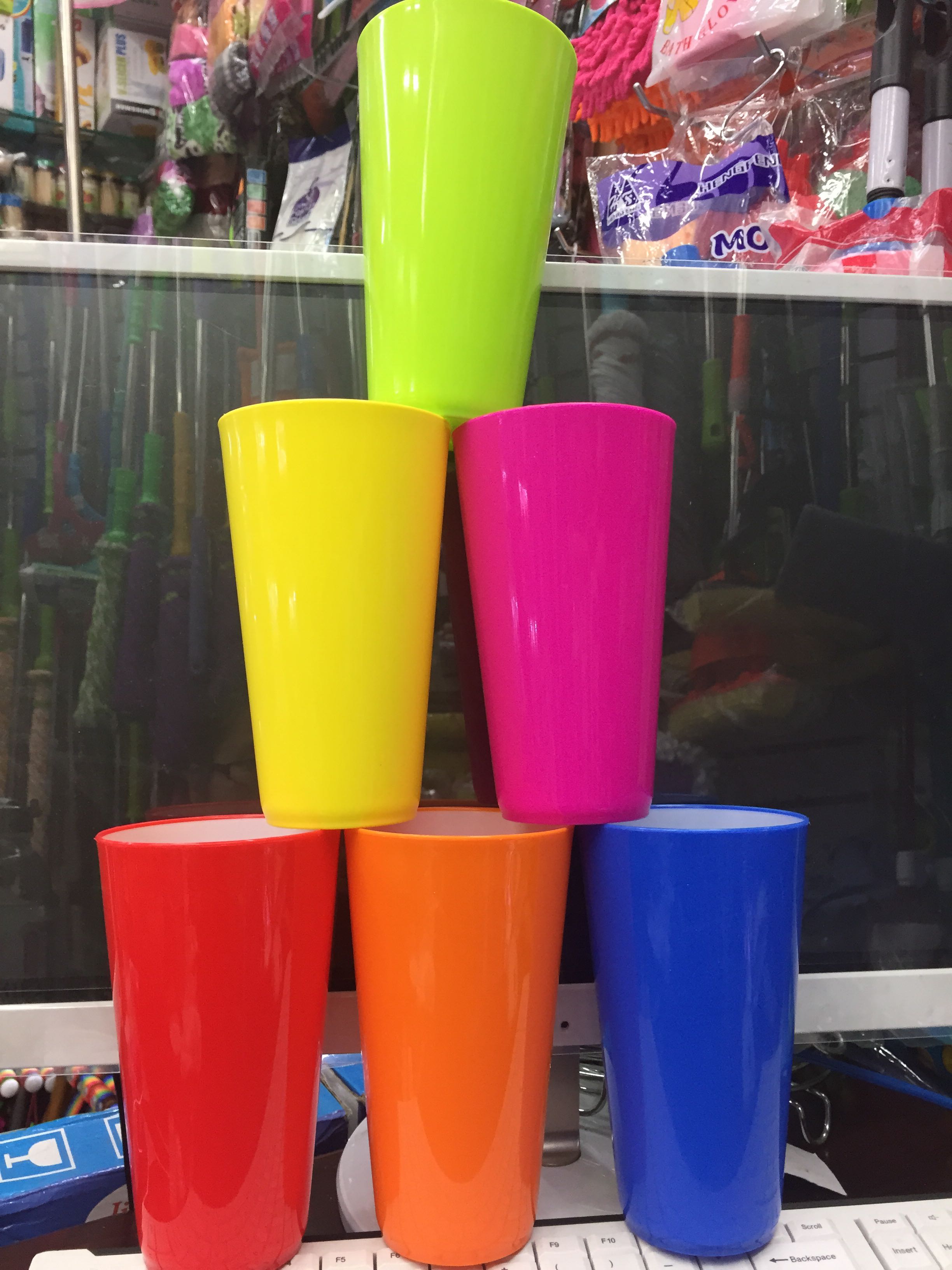 Color cup plastic cup double color water cup thickened cup