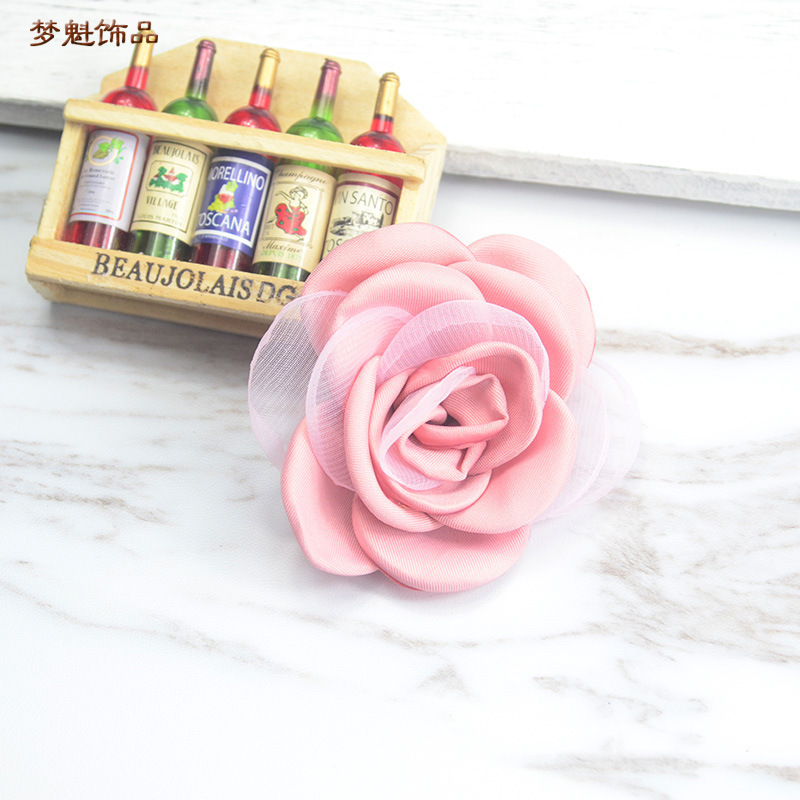 【厂家直销】现货手工鞋花 手工网纱色丁花朵胸花混批销售产品图