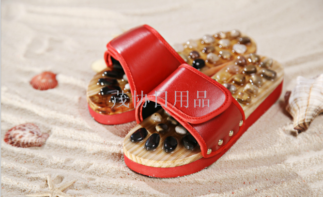 Pebble massage slippers for acupoints on the soles of feet, summer shoes for men and women, anti-slip and customizable