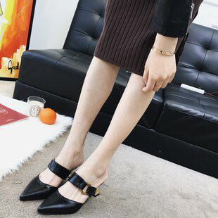 45元新款欧美尖头高跟鞋细节图