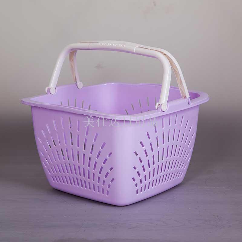 手提塑料脏衣篮 浴室收纳篮 家居塑料筐033产品图