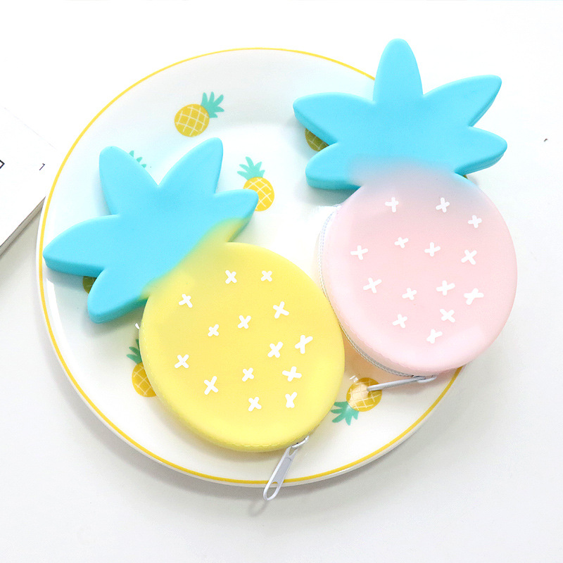 青壹坊创意小零钱包 果冻菠萝硅胶造型零钱包 批发