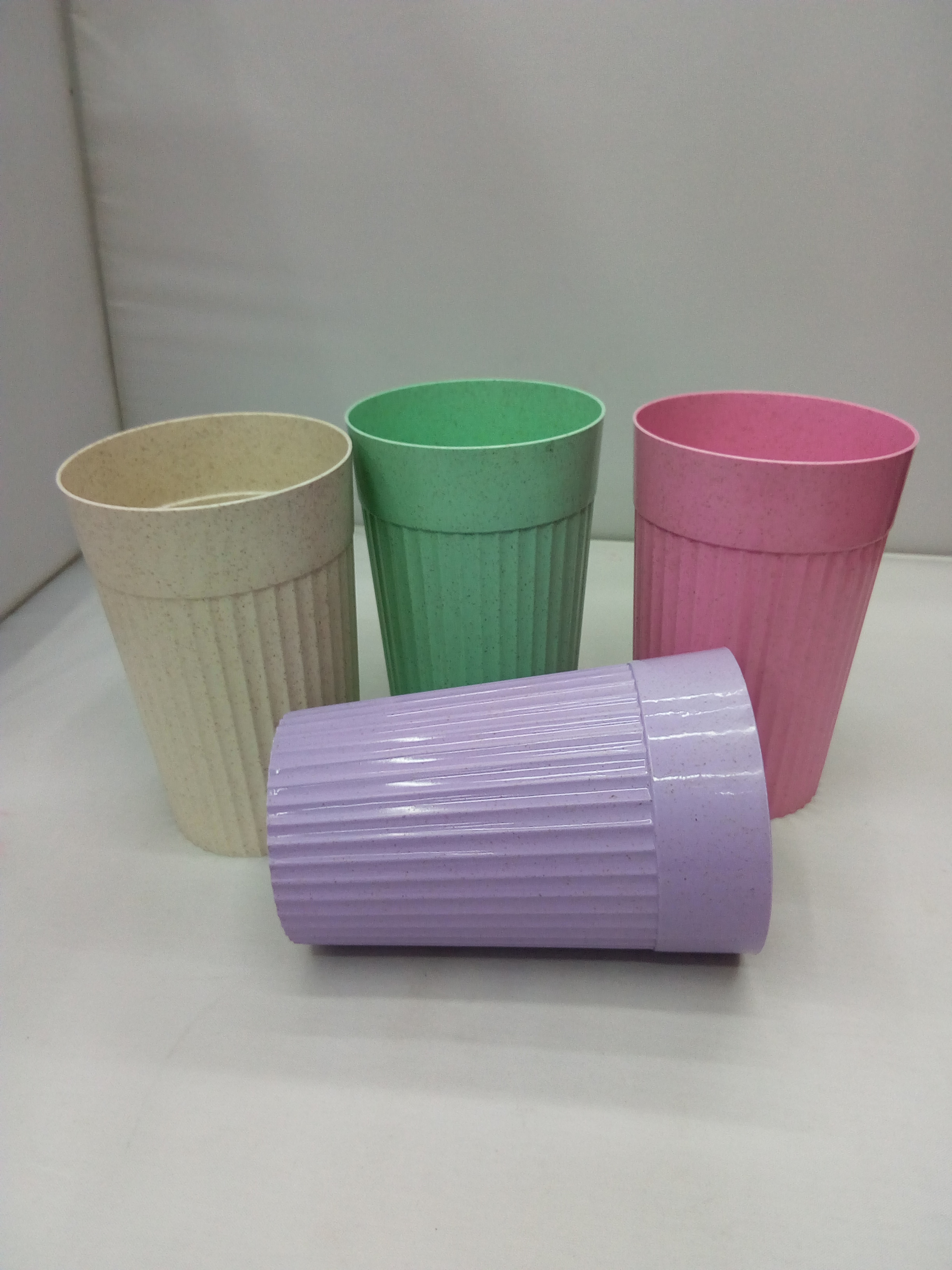 Wheat straw mouthwash simple toothbrush cup water cup Creative plastic mouth cup drinking cup plastic 08B-6837 details Picture