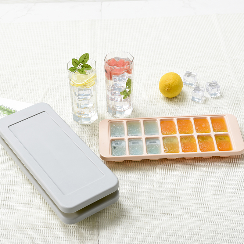 创意方形冰块模具 家用硅胶冰格 14格带盖易脱落DIY制冰盒细节图