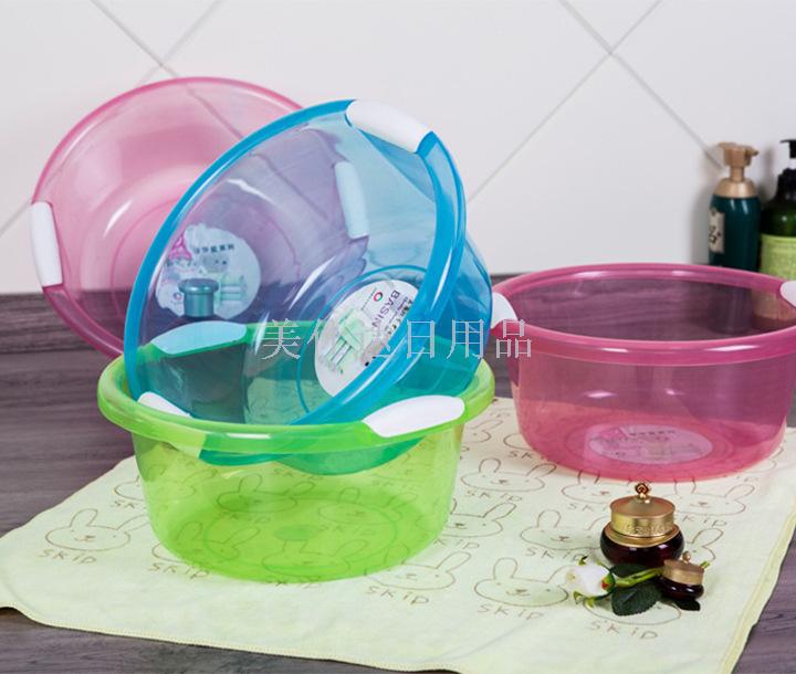 源头工厂欧式时尚脸盆 透明塑料脸盆 加厚塑料脸盆1221