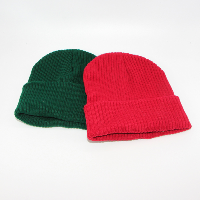 针织帽 外贸 出口毛线帽子 欧美新款光板纯色保暖冷帽定制批发细节图