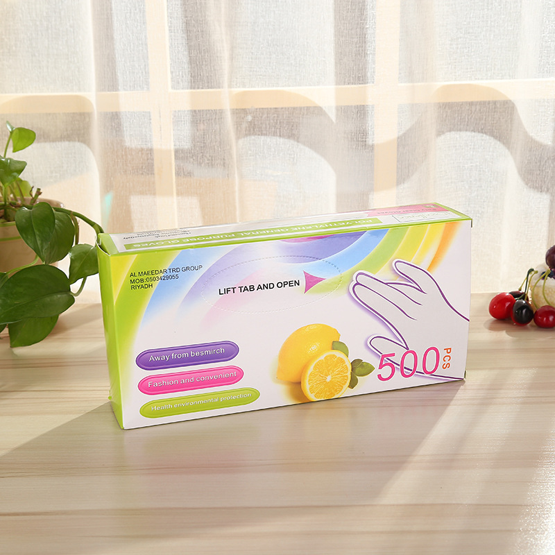 Disposable glove film 500 pack food grade PE catering household transparent sanitary kitchen thickening can be customized thumbnail