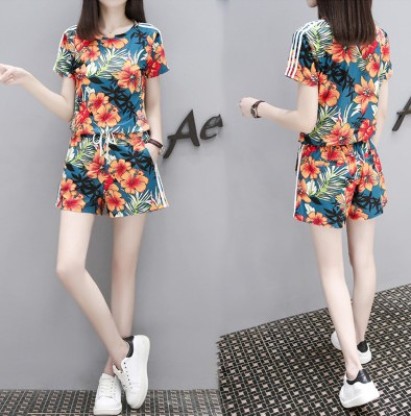 Plus-size baggy two-piece fashion shorts wide-leg pantsuits