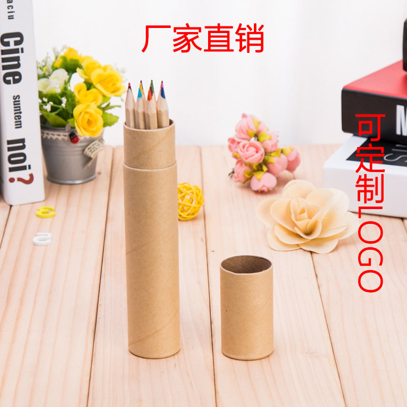Children's colored pencils 12 colors student painting graffiti painted logs non-toxic pencil holder thumbnail