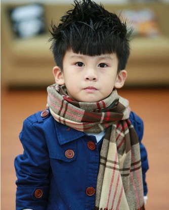New baby scarf for boys and girls Children's plaid scarf Korean version parent-child universal