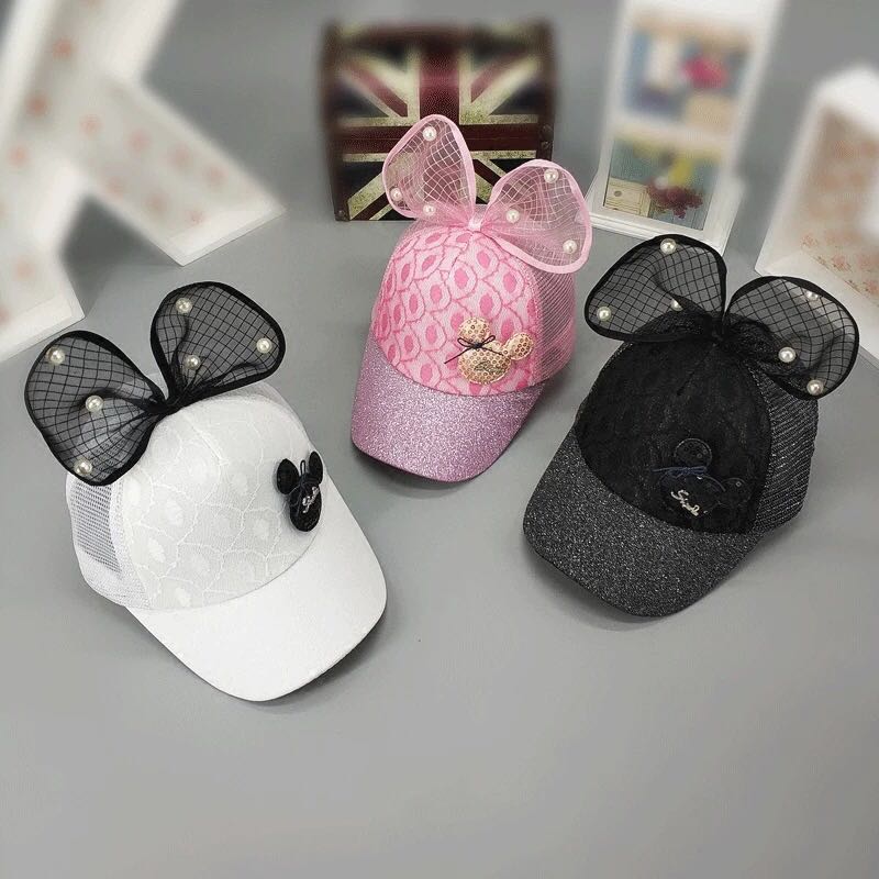 义乌好货 女童网眼夏季女孩鸭舌帽遮阳帽子夏天宝宝儿童防晒款产品图