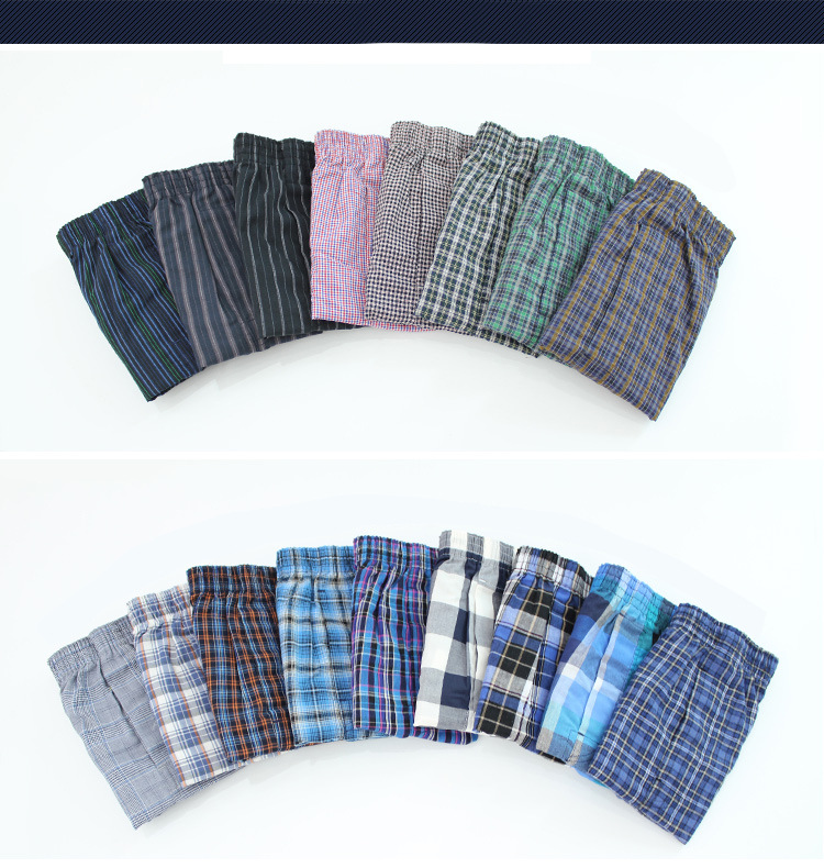 【 Panty Return Rate Top 】 Aro Pants Woven Boxers 100 Cotton Plaid Underwear Hot Pants Fashion Home Northeast Japan And South Korea Application Scenario