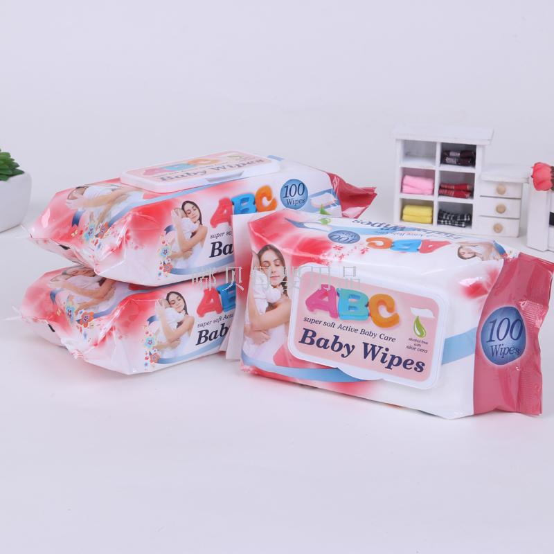 湿巾100抽 手口婴儿湿巾80+20抽带盖新生儿童宝宝湿纸巾