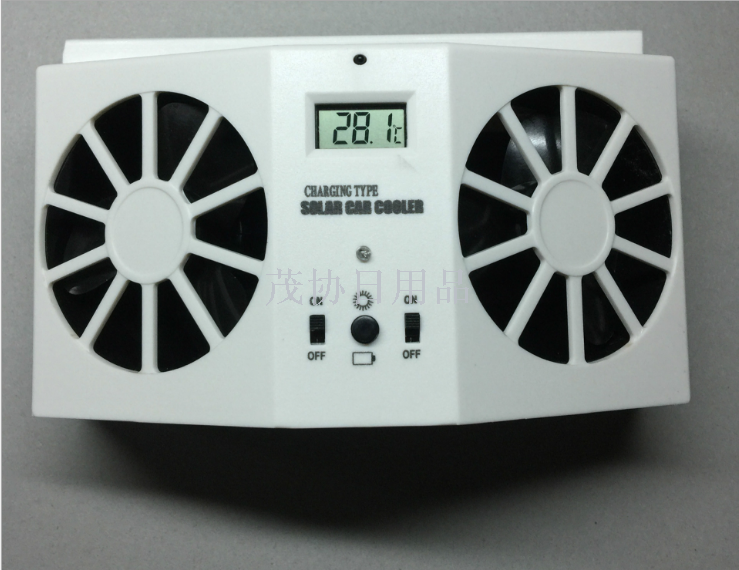 New solar car ventilator/dual air outlet on-board exhaust fan/solar car cooler/gills
