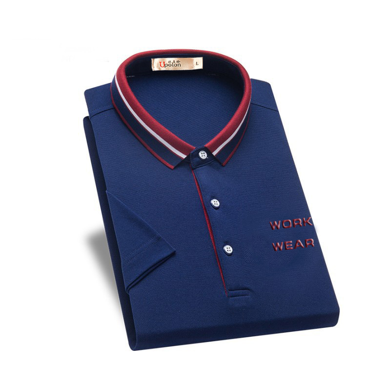 工厂定制莫代尔翻领Polo衫工装工作服短袖广告衫T恤印字LOGO细节图