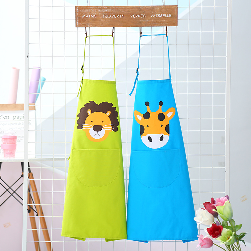 Hao Li home printed sleeveless cartoon apron kitchen cleaning animal apron work clothes daily necessities wholesale customization thumbnail