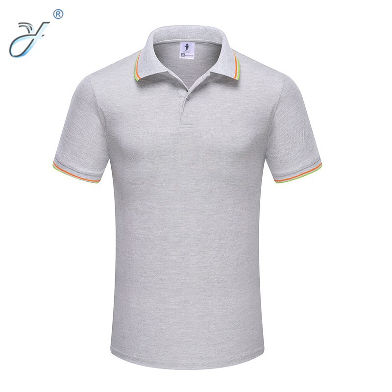 Solid-color combed cotton jacquard lapel polo shirt, custom work clothes T-shirt, advertising shirt, cultural shirt, printed shirt details Picture