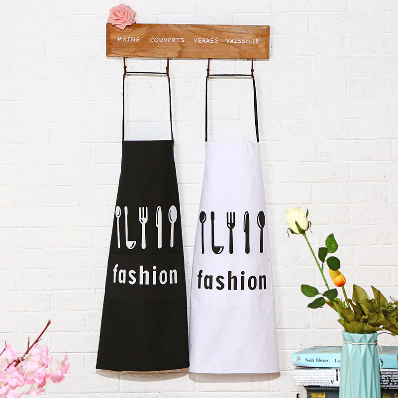 Custom printed original design spoon apron striped cotton apron Nordic style kitchen utensils wholesale