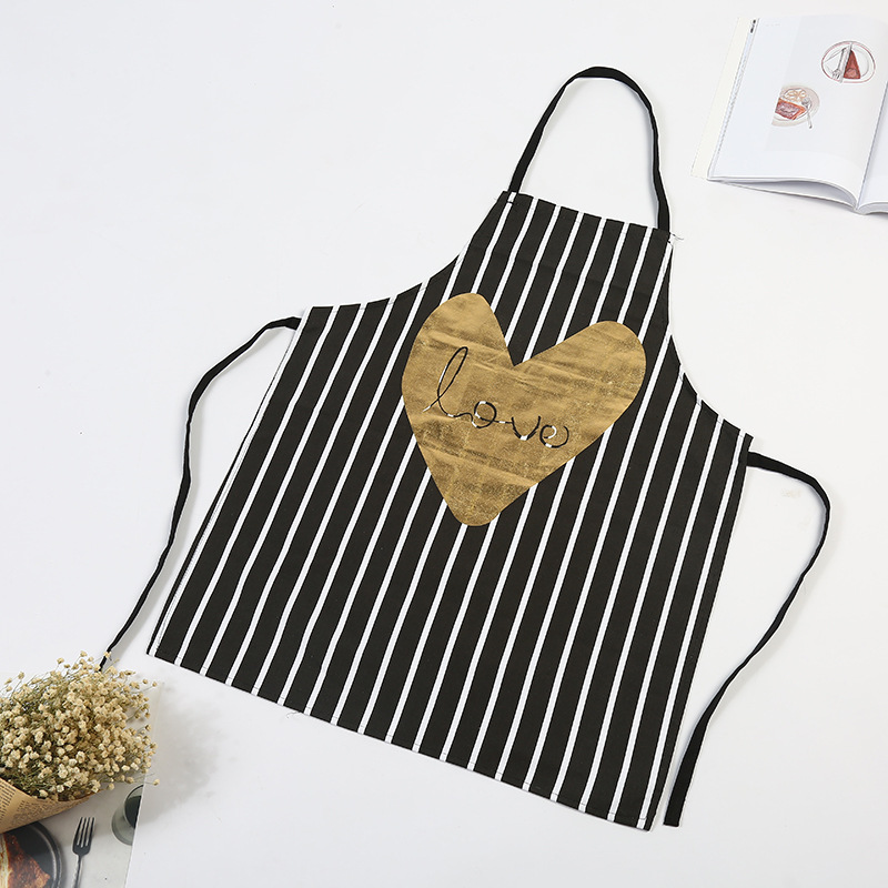 South Korea hot selling striped love sleeveless apron housework kitchen clean anti-fouling apron work clothes wholesale customization thumbnail