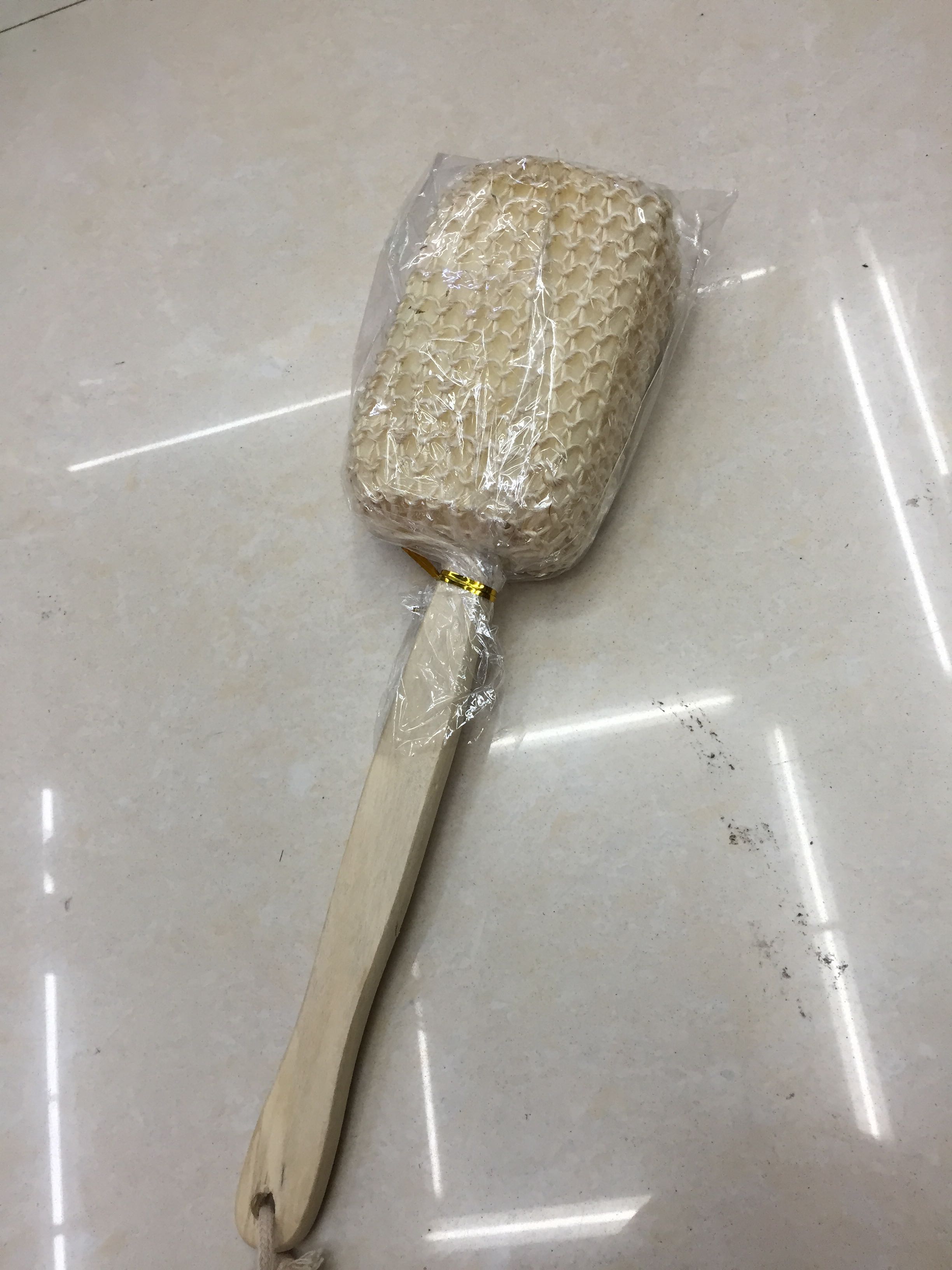 Sponge bath with wooden handle, bath with long handle, scrub with a bath brush