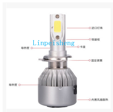 汽车改装led前大灯一体远近光灯超高亮C6大灯36W高亮细节图