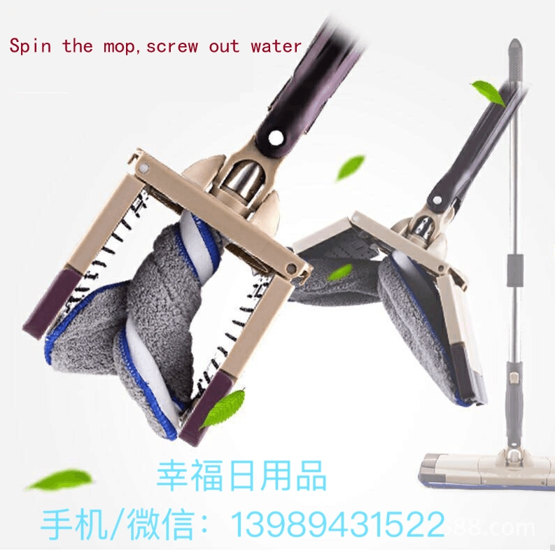 Hot style twist water mop spin mop lazy man drag glue cotton mop thumbnail