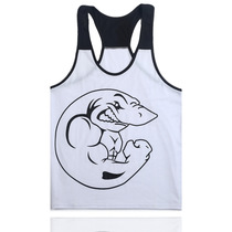 Factory direct selling men's vests GYM printed sports fitness vests tight solid color Modal