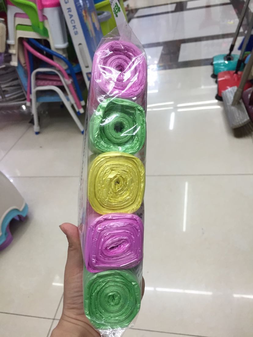 垃圾袋 加厚型 点断式 50 55彩色垃圾袋细节图