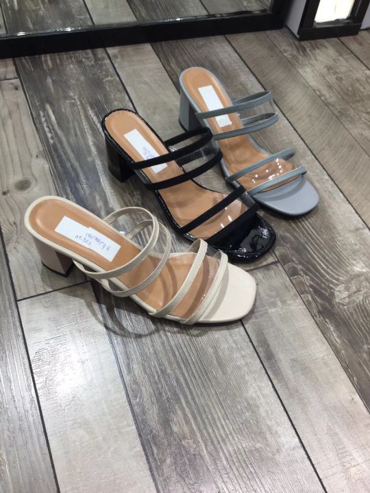 广州真皮胶片时尚拖鞋休闲女式单鞋高跟鞋