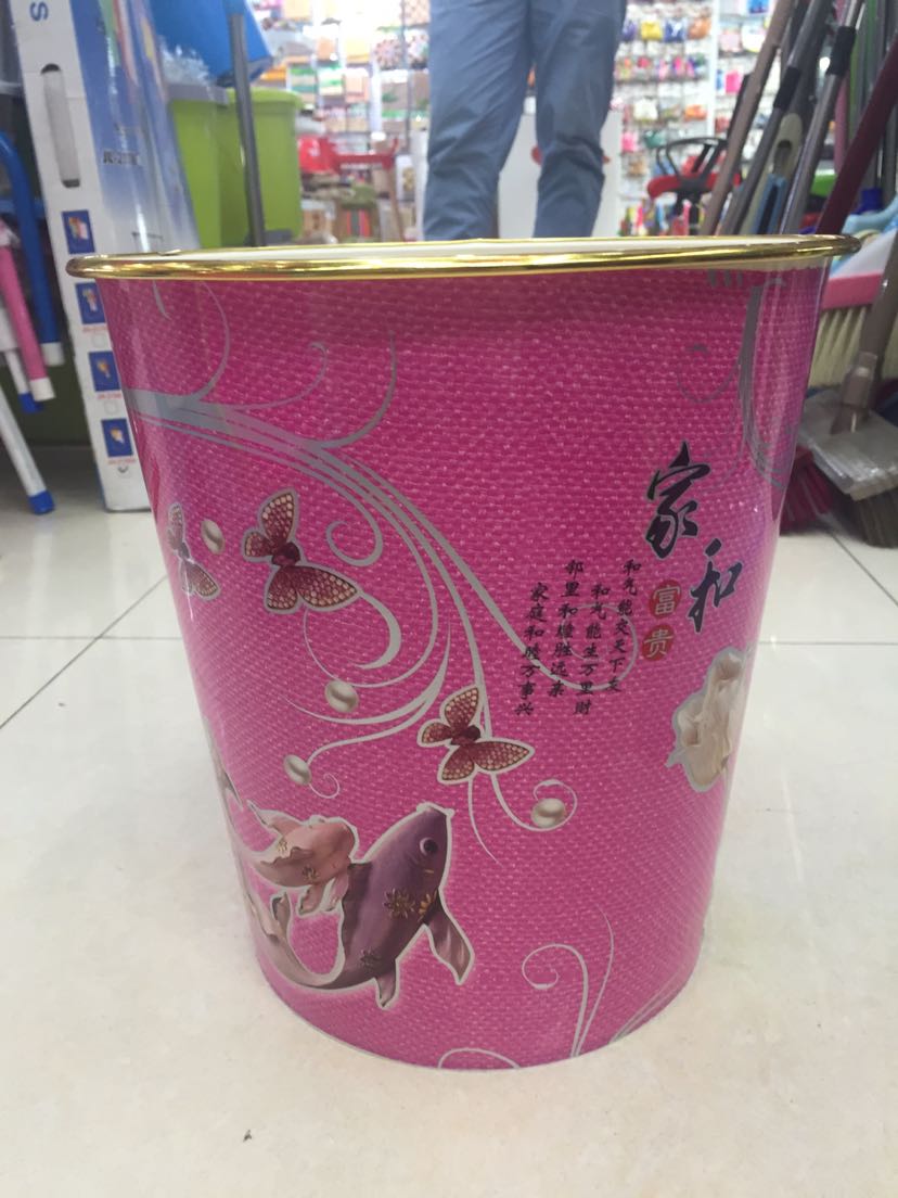荷花垃圾桶 垃圾桶 印花垃圾桶 卫生间垃圾桶。尚