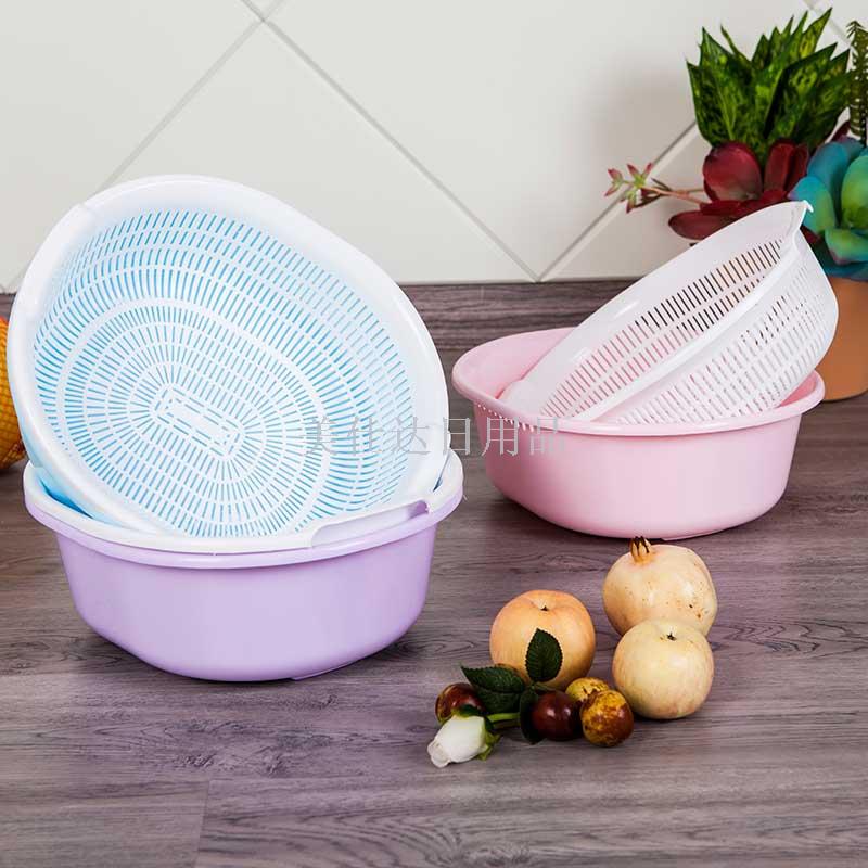 椭圆形双层沥水筐 蛋形沥水箩 沥水篮 双层沥水筐细节图