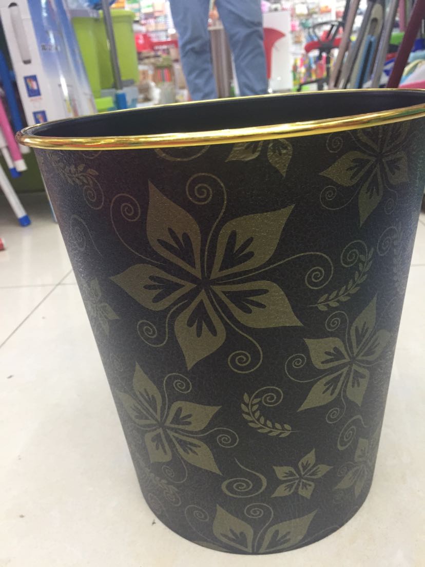 Printed trash can frosted trash can black trash can toilet trash can