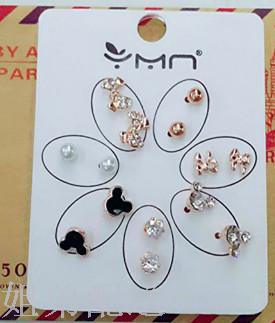 Seven pairs of fashionable Korean earrings full figure