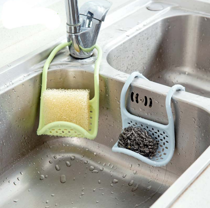 可弯曲折叠水槽沥水挂架 厨房水池抹布百洁布挂篮置物架