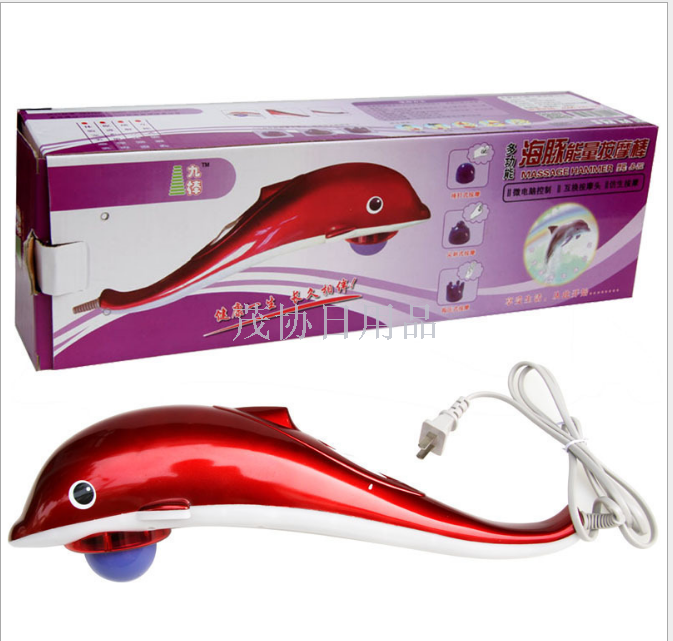 Big dolphin massage stick red massage stick massage hammer mechanical version of dolphin massage machine