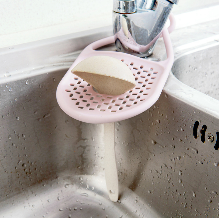 可弯曲折叠水槽沥水挂架 厨房水池抹布百洁布挂篮置物架细节图