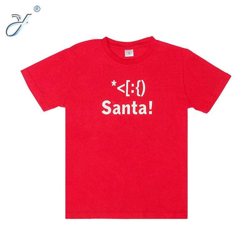 Summer New Children's Cotton Short-Sleeved Cartoon Cute Reindeer Print Christmas T-Shirt Advertising Shirt Group Clothing Specification drawing