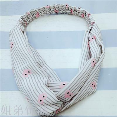 Ten yuan shop multiple shop simple wind love figure cross headband details Picture