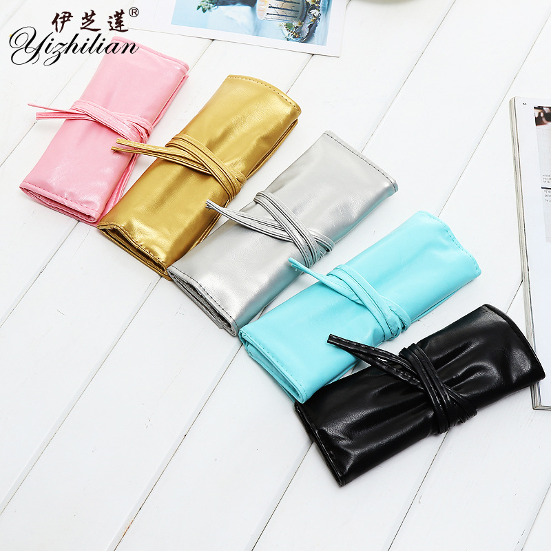 The manufacturer wholesale beginners makeup brush PU leather bag set 7 pieces beauty makeup tools 7 pieces combination brush leather case thumbnail
